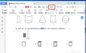 WPS PDF 界面中顶部转换选项卡被标出，用于开始 PDF 转图片操作