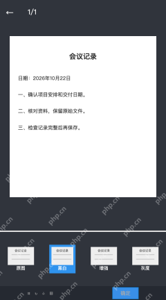 模拟 WPS Office 安卓版:检查矫正效果,再选择清晰配色