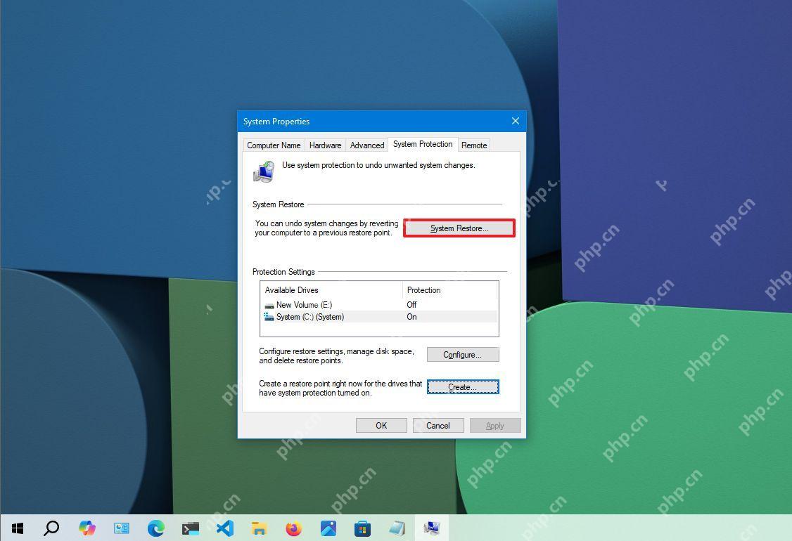 win10找不到还原点设置怎么办_win10还原点设置入口查找方法 - php中文网