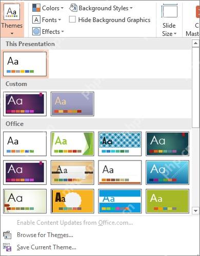 PowerPoint 母版工具中通过主题库统一模板颜色和字体