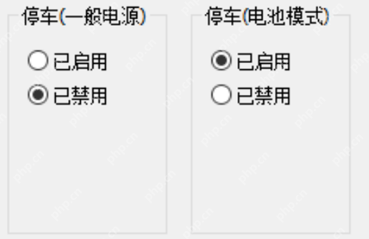 ParkControl 中文界面停放一般电源区域选择已禁用,旁边保留电池模式停放选项