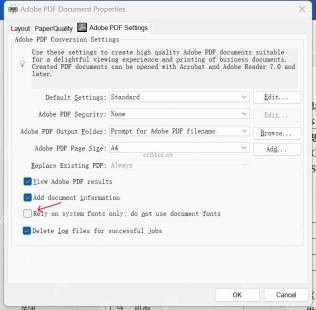 Adobe PDF设置中不要只依赖系统字体
