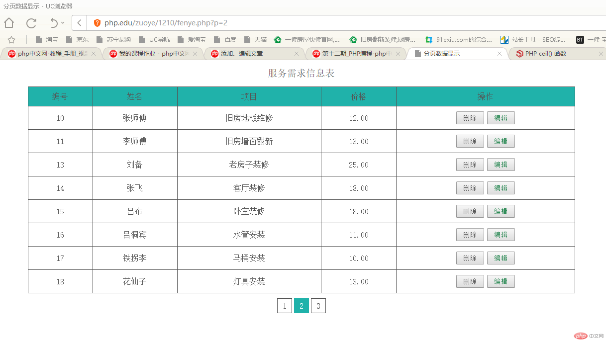 数据分页显示