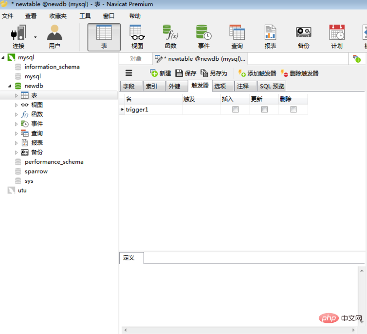 So schreiben Sie Trigger in Navicat