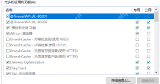 Win10 允许的应用和功能列表中专用和公用网络权限列