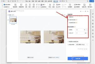 WPS 图片压缩面板中快速压缩和自定义压缩选项被标出