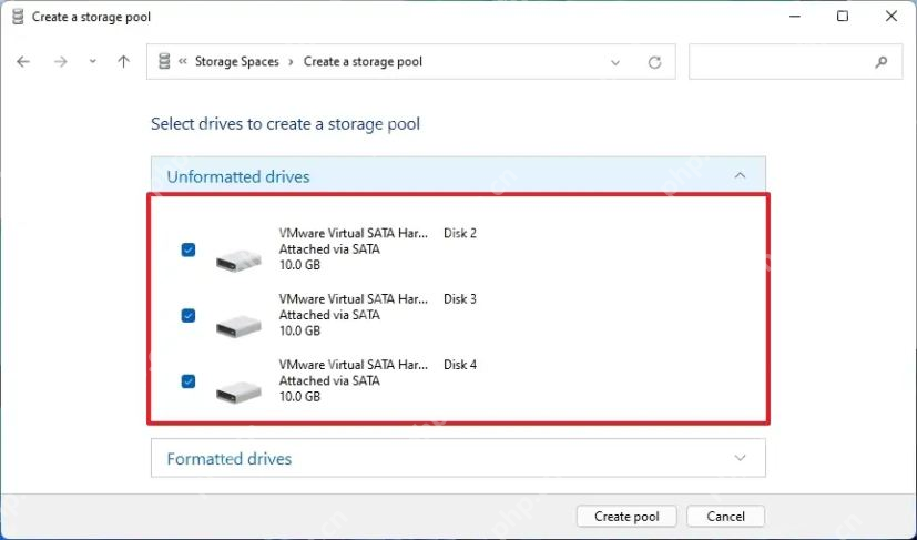 win11存储池没有可用磁盘怎么办_win11存储池磁盘识别条件检查 - php中文网