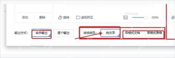 WPS图片转文字窗口底部输出方式和转换类型选项