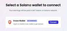 Brave Rewards 选择 Solana 钱包的界面