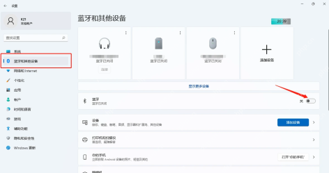 Win11 蓝牙和其他设备页面查看已配对设备卡片