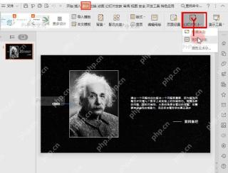 PowerPoint 设计选项卡右侧的幻灯片大小按钮被标出