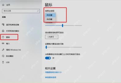 Win11主要鼠标按钮下拉选择左或右