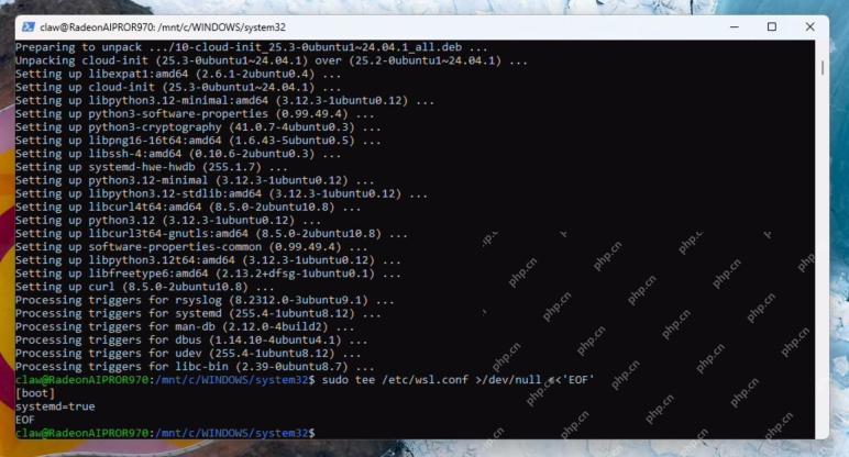 Windows PowerShell 中向 WSL 的 wsl.conf 写入 boot 配置