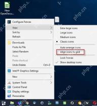 Win10 桌面右键 View 菜单中 Align icons to grid 被框出