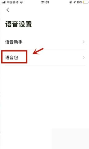 高德地图语音设置中的语音包入口