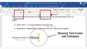 Microsoft Word 正文区域中显示文本光标指示器的效果