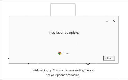 Chrome 安装完成提示