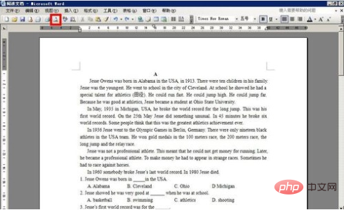 What is the shortcut key for word print preview?