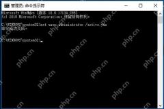 管理员命令提示符中执行内置管理员账户相关命令并返回完成结果