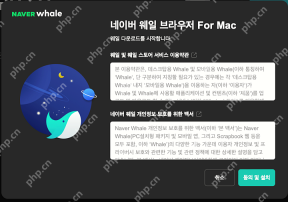 Naver Whale电脑端安装条款窗口