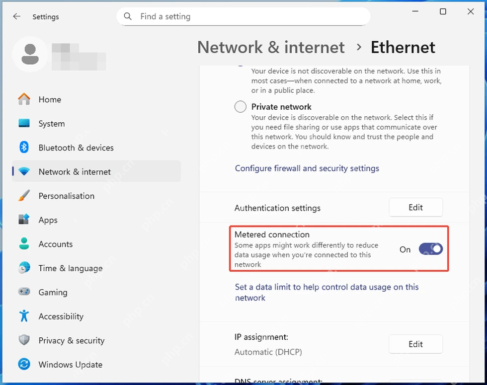 Win11 以太网属性页开启按流量计费的连接