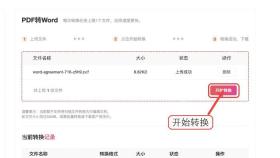 PDF转Word开始转换
