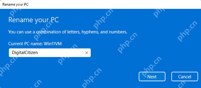 Windows 重命名电脑对话框中的新名称输入框