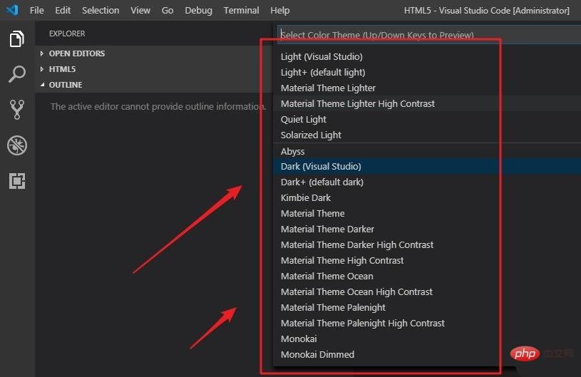 How to change the theme of vscode?