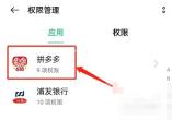 系统权限管理列表里的拼多多应用项