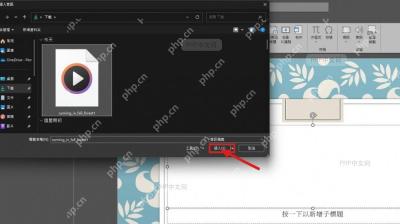 PowerPoint 文件选择窗口中插入音频文件,准备继续设置循环播放