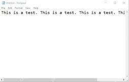 Windows 10 记事本长行文字出现横向滚动条