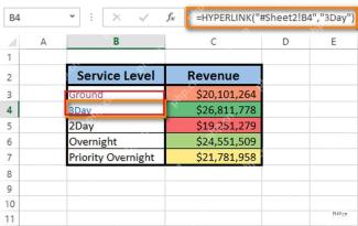 Excel 单元格显示 HYPERLINK 生成的可点击文字并在公式栏显示跳转公式