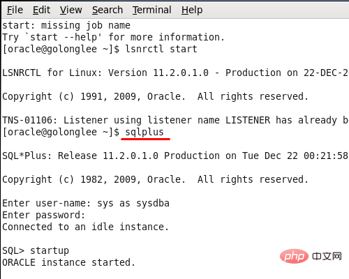 How to start oracle in Linux