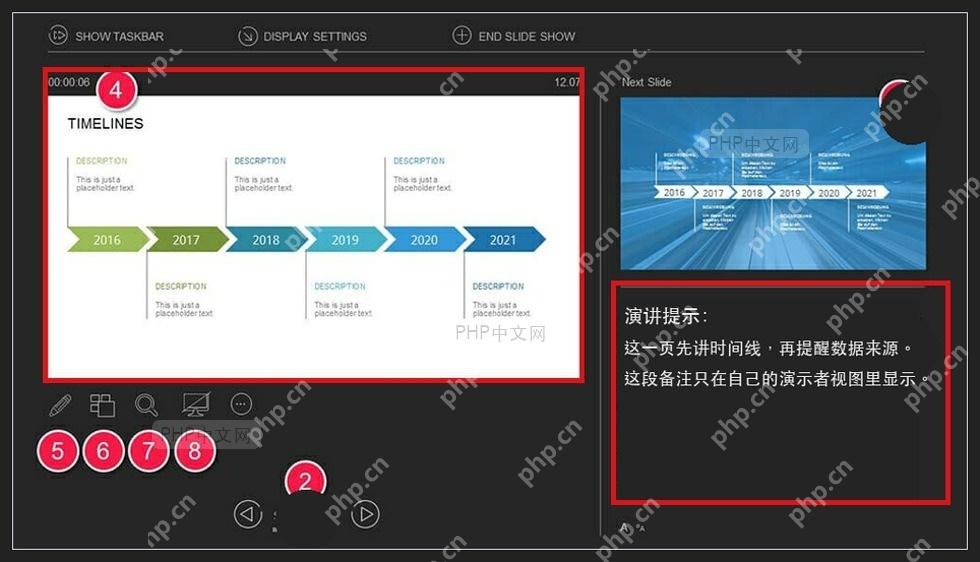 PowerPoint 演示者视图中备注只显示在自己的屏幕