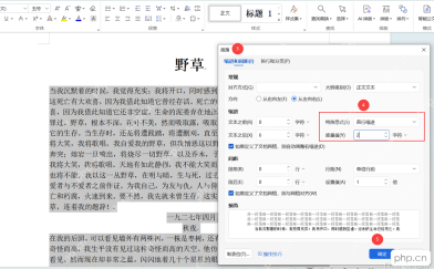 WPS文字段落窗口中将特殊格式设置为首行缩进并填写2字符
