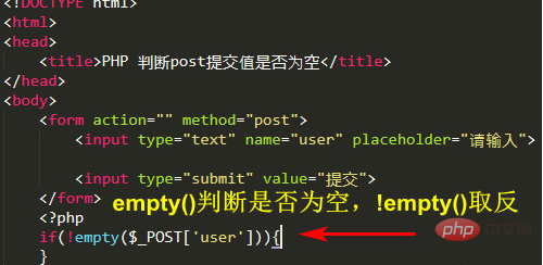 PHP determines whether the submitted value of the post is empty