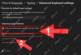Win11 每个应用窗口使用不同输入法复选框