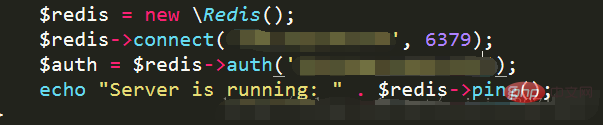 Password problem for redis setting under php