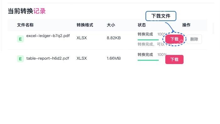PDF转Excel下载Excel并检查