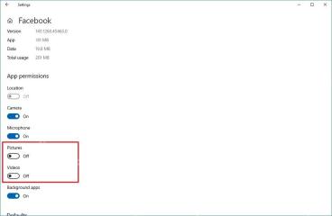 Win10 应用高级选项中 App permissions 显示 Videos 权限开关