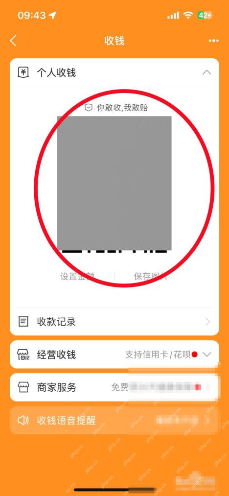 支付宝中文界面：个人收钱二维码，对应步骤：切到“收钱”页以后，就能看到自己的个人收钱二维码区域。需要别人扫你码付款时，直接用这一页就行。