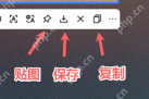 PixPin 截图后的保存复制工具条显示在截图边框下方，证明设置好格式后应重新截图并从保存或复制入口再试一次
