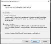 VMware Workstation Clone Virtual Machine Wizard 选择 Create a full clone 克隆方式