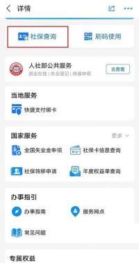 支付宝怎么查社保交了多少年中文界面：详情页里的社保查询入口，对应步骤：进入详情页以后，直接点“社保查询”。如果当前地区要求实名或刷脸验证，先按页面提示通过校验。