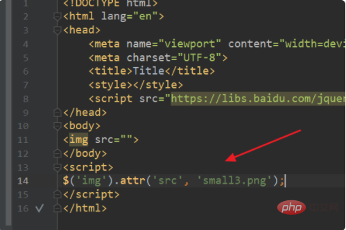 How to put jquery value into src of img tag