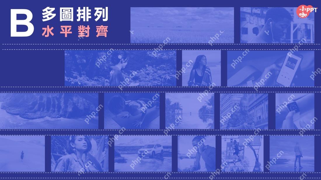 PPT照片墙完成后按多图排列形成整页效果