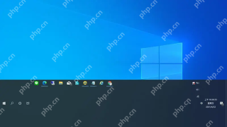 Windows 10 桌面底部任务栏,最右侧为显示桌面区域