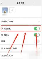微信聊天信息页消息免打扰开关