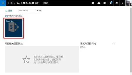 SharePoint 网站列表里的 Team Site 入口