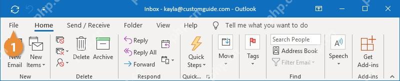 Outlook 功能区中的 Archive 存档按钮入口